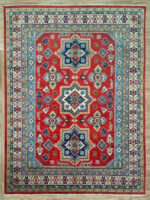 Kazak Handmade Rug Super Fine Wool Multi Colour 306X237