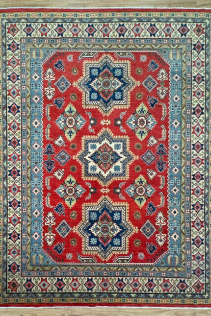 Kazak Handmade Rug Super Fine Wool Multi Colour 306X237