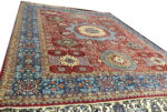 Kazak Handmade Rug Super Fine Wool Red & Blue 354X284