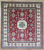 Kazak Handmade Rug Super Fine Wool red & Cream 294X246