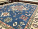 Kazak Handmade Rug Wool Blue & Beige 354X274