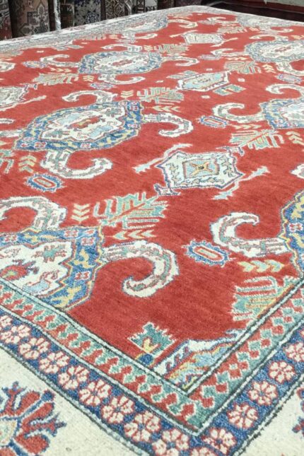 Kazak Handmade Rug Wool Red & Cream 380X286