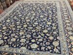 Persian Kashan Handmade Rug Wool Blue Navy Multi 365X300