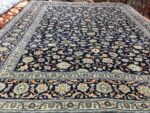 Persian Kashan Handmade Rug Wool Blue Navy Multi 365X300