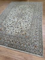 Persian Kashan Handmade Rug Wool Cream Multi 340X240