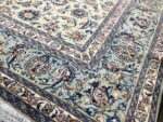 Persian Kashan Handmade Rug Wool Green & Beige 380X280