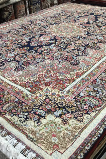 Persian-Kerman-Handmade-Rug-Wool-Multi-Colour-390X295