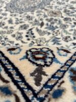 Persian Nain Handmade Rug Silk & Wool Beige & Blue 349X245