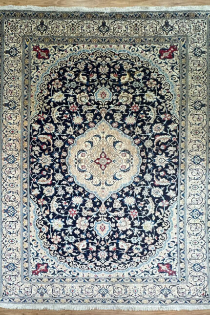Persian Nain Handmade Rug Silk & Wool Multi Colour 350X245
