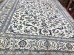 Persian Nain Handmade Rug Silk & Wool White & Blue 390X295
