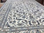 Persian Nain Handmade Rug Silk & Wool White & Blue 390X295