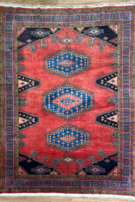 Persian Weice Handmade Rug Wool Red & Blue 370X257