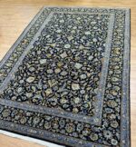 Persian Kashan Handmade Rug Fine Wool Dark Blue 343X234