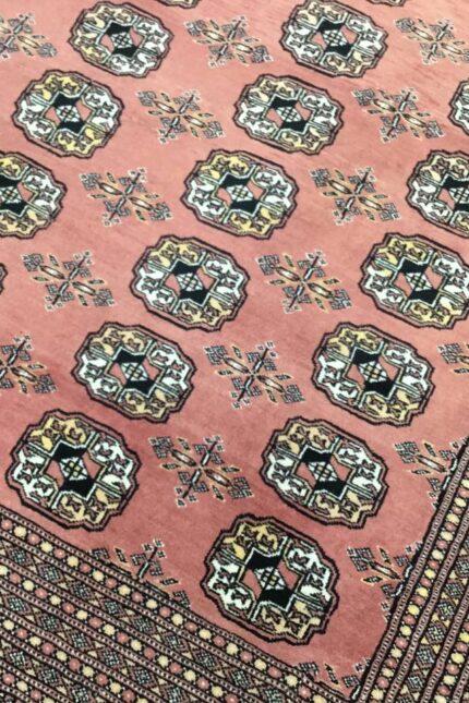 Princess Bokhara Handmade Rug NZ Wool Pink & Black 361X280