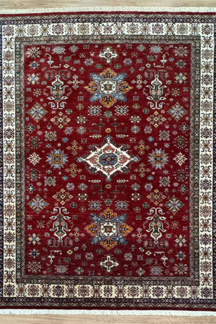 Kazak Handmade Rug Super Fine Wool Red Multi 301X257