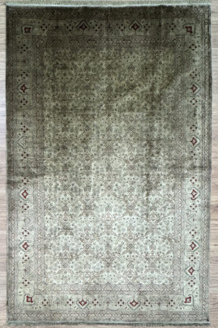 Central Asia Garden Handmade Rug Silk Gold & Muddy 276X179