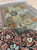 Kashmir Compartment Handmade Rug Silk Multi Colour 154X94