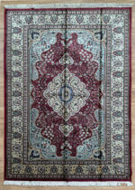 Kashmir Garden Handmade Rug Silk Beige & Red 214X154