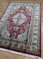 Kashmir Garden Handmade Rug Silk Beige & Red 214X154