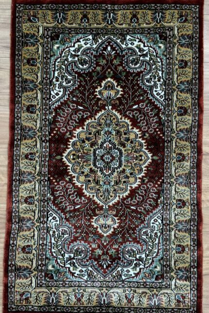 Kashmir Garden Handmade Rug Silk Red Multi Colour 126X77