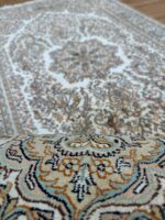 Kashmir Garden Handmade Rug Silk White & Green & orange 182X125