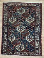 Persian Bakhtiari Handmade Rug Super Fine Wool Multi Colour 220X155