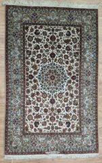 Persian Isfahan Signature Handmade Rug Super Fine Wool & Silk Multi Colour 240X170