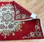 Persian Kerman Handmade Rug Super Fine Wool Red & Cream 118X75
