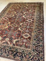 Persian Meshkabad Handmade Rug Wool Beige & red 315X225