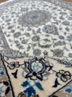Persian Nain Handmade Rug Silk & Wool Cream & Brown 206X130