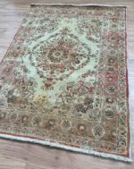 Persian Old Handmade Rug Wool Green & Red 170X125