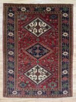 Persian Yalameh Handmade Rug Super Fine Wool Red Multi 200X146