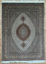 Tabriz Fish Handmade Rug Silk & Wool Multi Colour 210X153