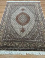 Tabriz Fish Handmade Rug Silk & Wool Multi Colour 210X153