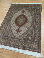 Tabriz Fish Handmade Rug Silk & Wool Multi Colour 210X153