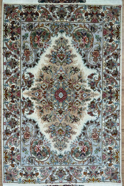 Tabriz Handmade Rug Silk & Super Fine Wool Multi Colour 150X100