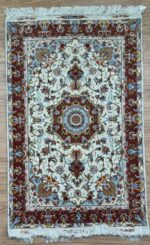 Tabriz Olia Handmade Rug Silk & Super Fine Wool Cream & Brown 150X100