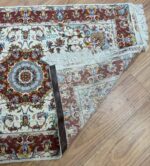 Tabriz Olia Handmade Rug Silk & Super Fine Wool Cream & Brown 150X100