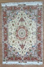 Tabriz Signature Handmade Rug Silk & Wool Coral & Cream 200X150