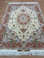 Tabriz Signature Handmade Rug Silk & Wool Coral & Cream 200X150