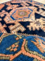 Persian Handmade Rug Wool Black & Blue & Coral 175X135