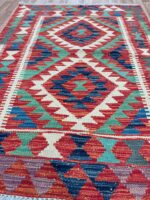 Afghan Handmade Kilim Wool Multi Colour 122X92
