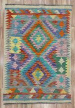 Afghan Handmade Kilim Wool Multi Colour 149X103