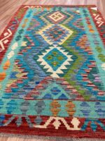 Afghan Handmade Kilim Wool Multi Colour 149X103