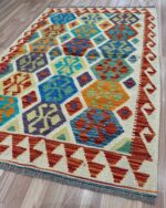 Afghan Handmade Kilim Wool Multi Colour 151X105