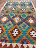 Afghan Handmade Kilim Wool Multi Colour 152X103