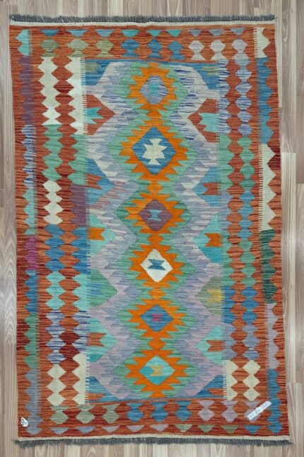 Afghan Handmade Kilim Wool Multi Colour 187X120