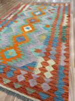 Afghan Handmade Kilim Wool Multi Colour 187X120