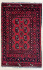 Filpa Afghan Handmade Rug Wool Black & Red 150X100