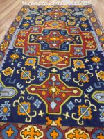 Kashmir Handmade Kilim Silk Garden Blue & Red & Gold 122X73